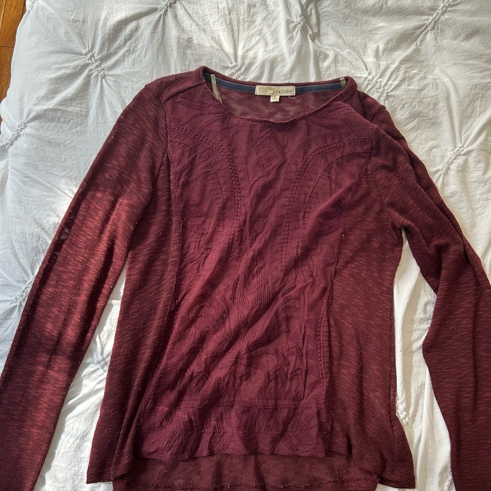 Women's Burgundy Sweater Top